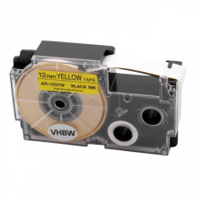 Tape cassette replaces Casio XR-12GYW 12mm, black on yellow