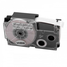 Tape cassette replaces Casio XR-12GX 12mm, black on transparent