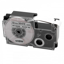 Tape cassette replaces Casio XR-12GWE 12mm, black on white