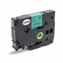 Tape cassette replaces Brother TZE-S731 12mm, black on green