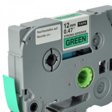 Tape cassette replaces Brother TZE-S731 12mm, black on green