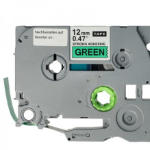 Tape cassette replaces Brother TZE-S731 12mm, black on green