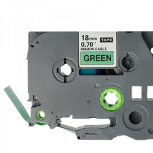 Tape cassette replaces Brother TZE-FX741 18mm, black on green