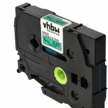 Tape cassette replaces Brother TZE-FX711 6mm, black on green