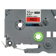 Tape cassette replaces Brother TZE-FX431 12mm, black on red