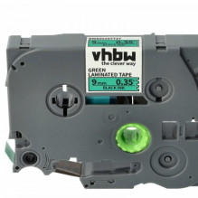 Tape cassette replaces Brother TZE-721 9mm, black on green