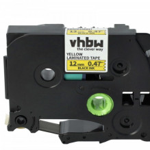 Tape cassette replaces Brother TZE-631 12mm, black on yellow