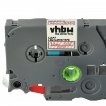 Tape cassette replaces Brother TZE-132 12mm, red on clear