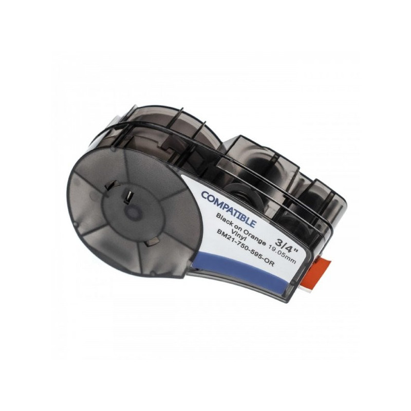 Tape cassette replaces Brady M21-750-595-OR 6.40m, 19 mm black on orange