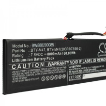 Battery for MSI like BTY-M47, Li-Ion, 7.6V, 8060mAh