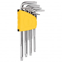 „Torx“ šešiakampių raktų rinkiniai 1,5–10 mm „Deli Tools“ EDL3091 (sidabrinis)