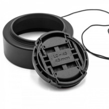 Metal lens hood for Olympus like LN-46S including 43mm lens cap