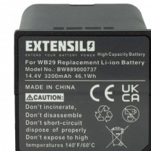 EXTENSILO baterija kaip W29 skirta Godox AD200 ir kitiems 3200mAh