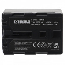 EXTENSILO battery like NP-FM70 for Sony DCR-TRV6 and others 3200mAh