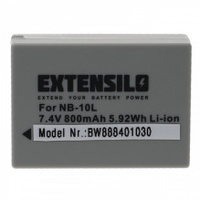 EXTENSILO battery like NB-10L for Canon PowerShot G1 X and others 800mAh