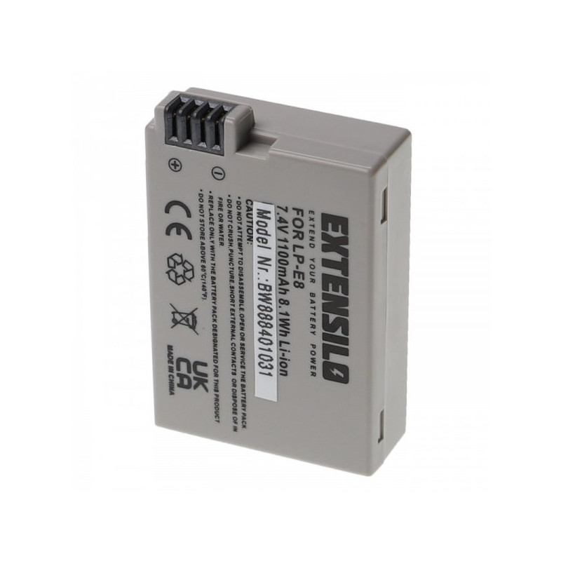 EXTENSILO battery like LP-E8 for Canon EOS 650D and others 1100mAh