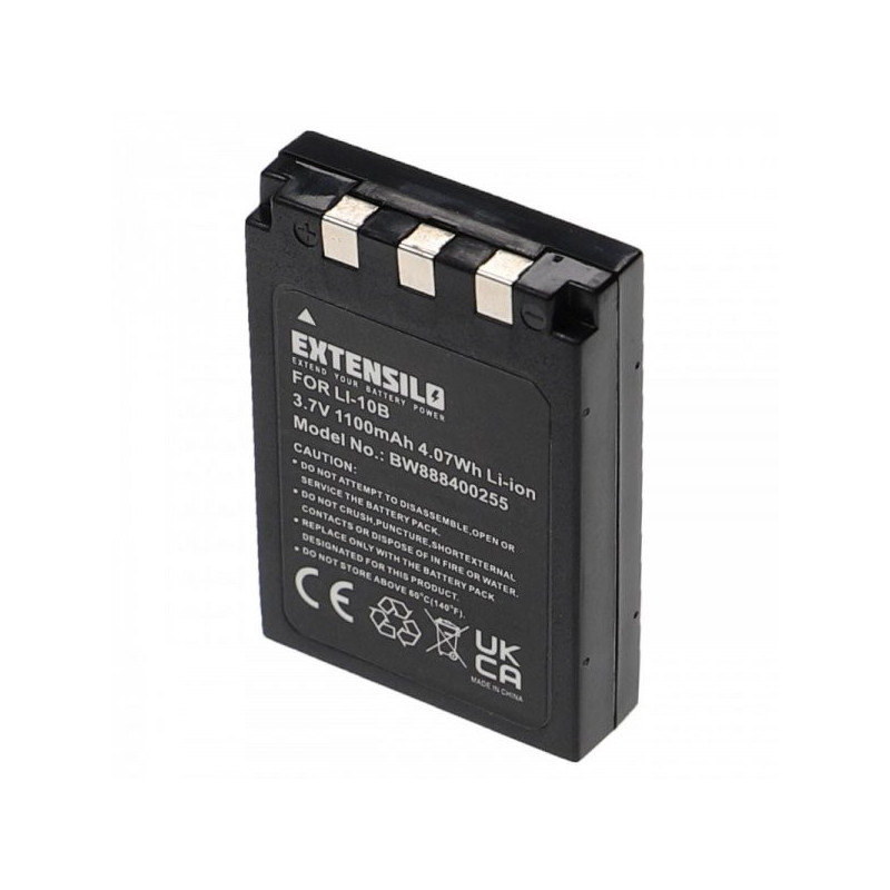 EXTENSILO battery like Li-10B for Olympus Stylus 1000 and others 1100mAh