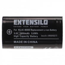 EXTENSILO baterija, pvz., Klic-8000, skirta Kodak EasyShare Z612 ir kitiems 1600 mAh