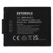 EXTENSILO battery like DMW-BLB13E for Panasonic Lumix DMC-G1 and others 1250mAh