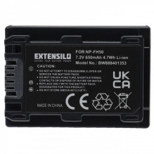 EXTENSILO baterija, skirta Sony, pvz., NP-FH50 ir kitiems 650 mAh