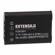 EXTENSILO battery for Sony such as NP-BX1 and others 1100mAh