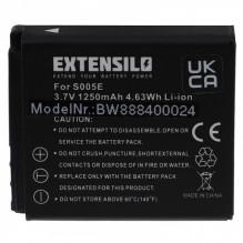 EXTENSILO baterija, skirta „Panasonic“, pvz., CGA-S005 ir kt., 1250 mAh