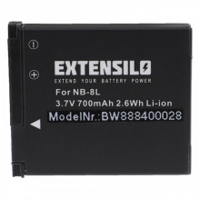 EXTENSILO battery for Canon such as NB-8L and others 700mAh