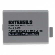 EXTENSILO battery for Canon such as LP-E5 and others 1100mAh