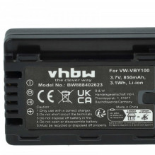 Battery like VW-VBY100 for Panasonic HC-V110 and others 850mAh