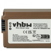 Battery for Sony like NP-FW50 with info chip and USB-C connection, 1030mAh