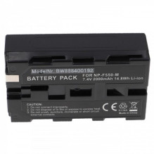 Battery for Sony cameras such as NP-F550 and others 2000mAh, with micro USB connection