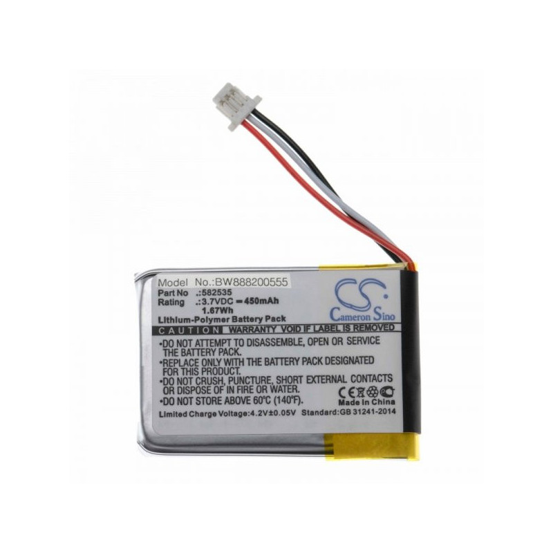 Battery for Mio Mivue 388 and others like 582535 and others 450mAh