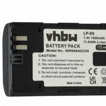 Battery for Canon like LP-E6, with USB-C connection, 1600mAh