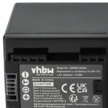 Battery for Canon like BP-745 with info chip