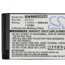 Battery for Canon EOS 200D and others like LP-E17, 950mAh