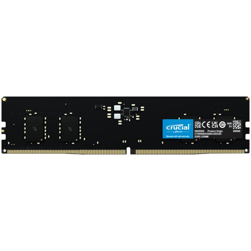„Crucial“ 8 GB DDR5-4800 UDIMM CL40 (16 Gbit), EAN: 649528905611