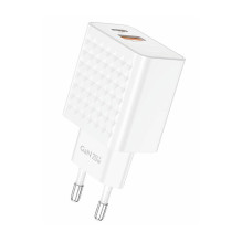 Foneng EU42 USB-C+USB-A 20W maitinimo įkroviklis + USB-C – USB-C laidas (baltas)