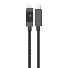 Foneng XS05 PD27W USB-C prie Lightning laidas, 1,2 m (juodas)