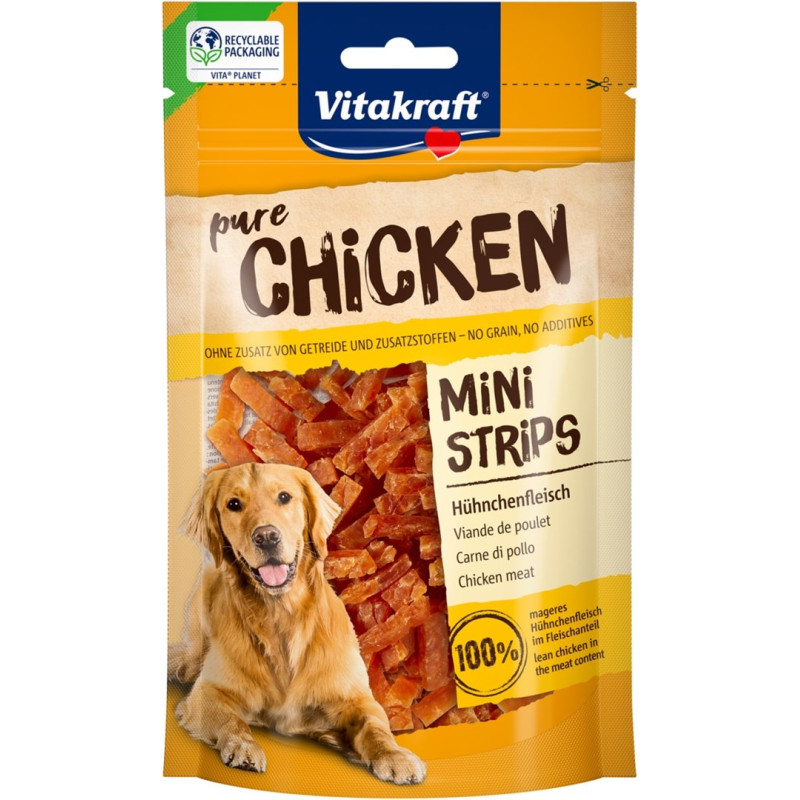 VITAKRAFT Mini Strips Chicken - dog treat - 80g