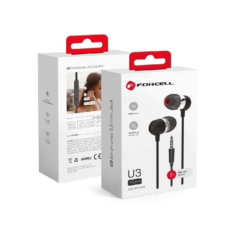 Handsfree Forcell Premium (U3 mini) 3,5mm black