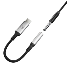 3mk USB-C adapter - 3.5 mm minijack - silver