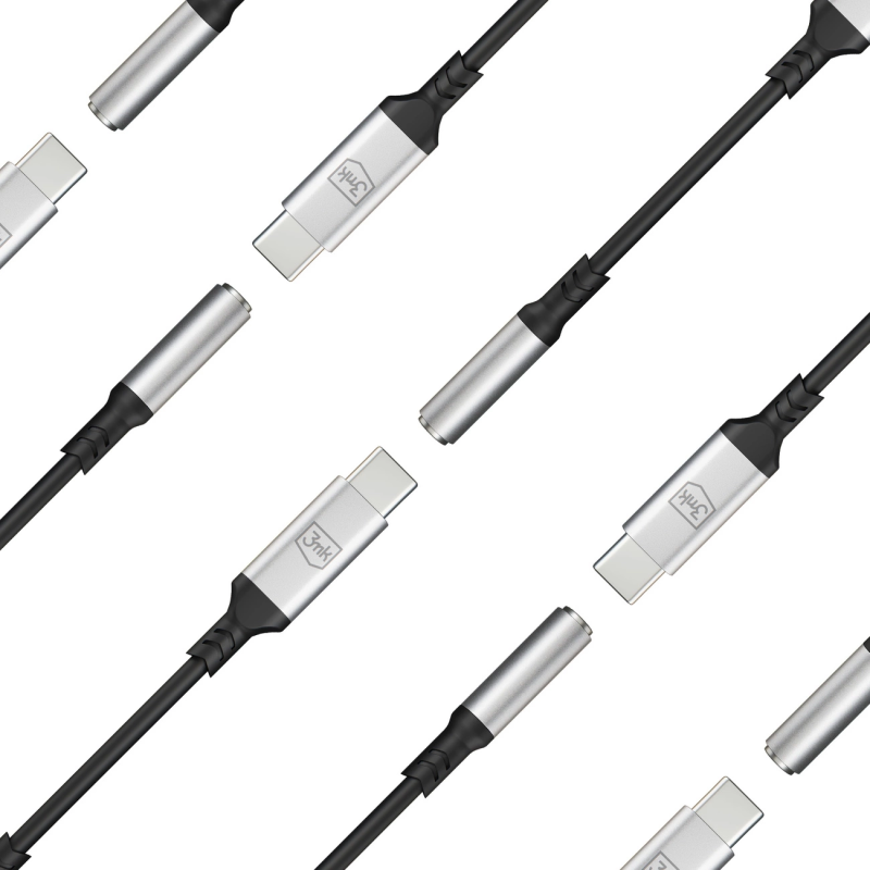 3mk USB-C adapter - 3.5 mm minijack - silver