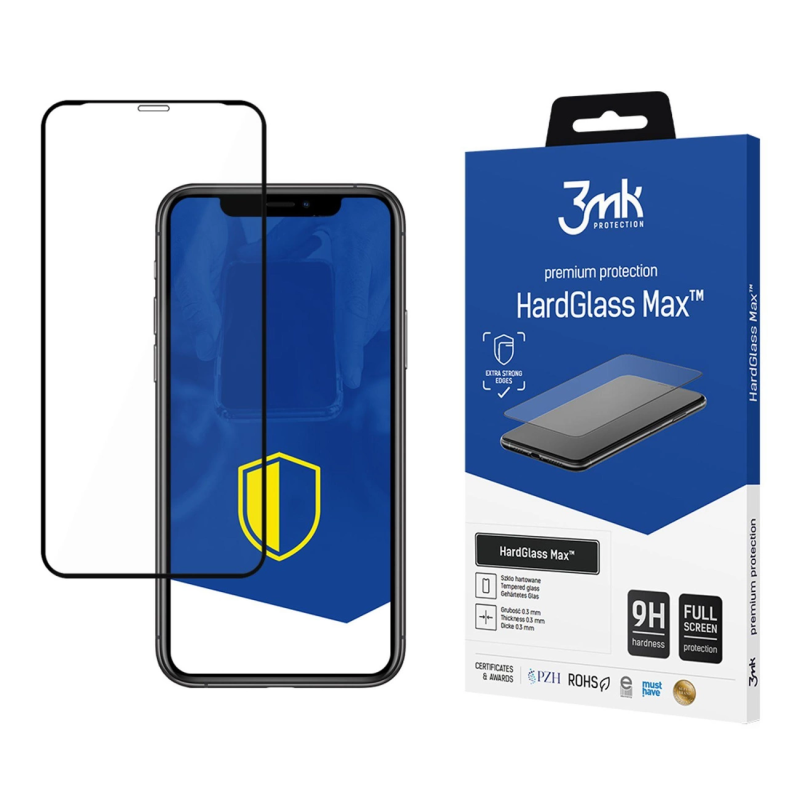 Tempered glass 3mk HardGlass Max Black for Apple iPhone X / XS / 11 Pro