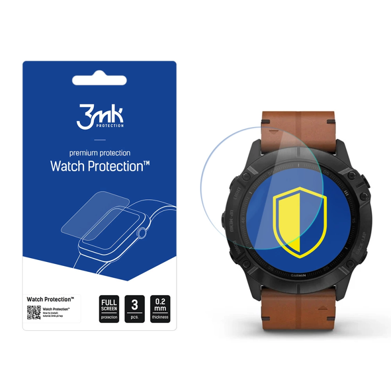 3mk Watch Protection™ v. FlexibleGlass hybrid glass on Garmin Fenix 6X