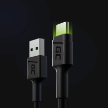 Green Cell KABGC06 USB laidas 1,2 m USB A USB C Juodas