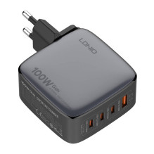 LDNIO Q408 100W USB-A + 3x USB-C tinklo įkroviklis (juodas)