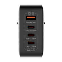 LDNIO Q408 100W USB-A + 3x USB-C tinklo įkroviklis (juodas)