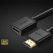 Ugreen HD107 10141 HDMI (vyriškas) – HDMI (moteriškas) 4K kabelis 1 m – juodas