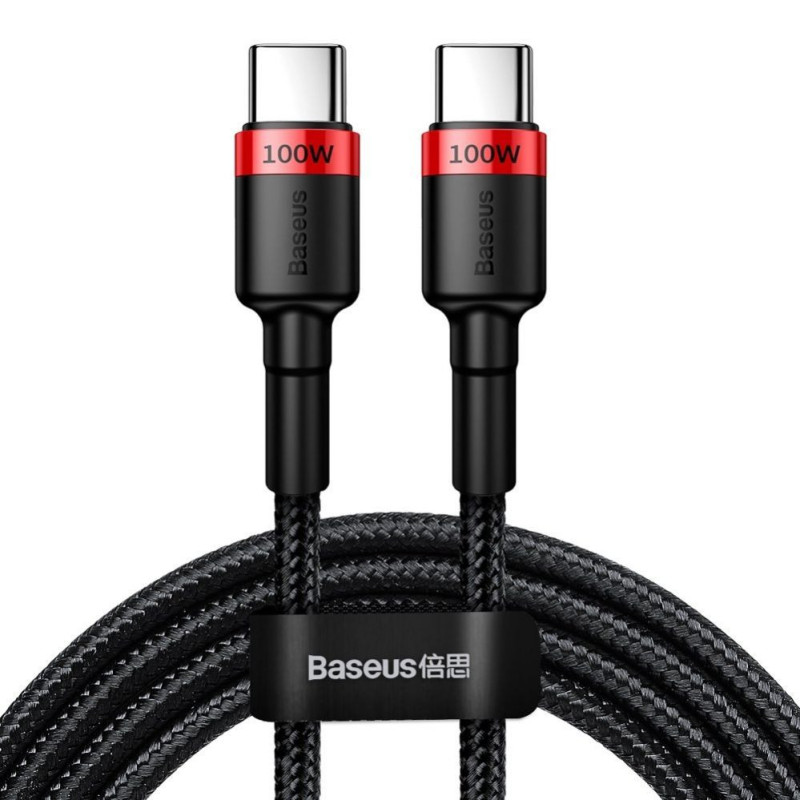 Baseus Baseus CATKLF-AL91 USB-C - USB-C PD QC cable 100W 5A 480Mb / s 2m - black and red