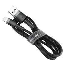 Baseus Baseus Cafule Cable durable nylon cable USB / Lightning QC3.0 2.4A 1M black-gray (CALKLF-BG1)